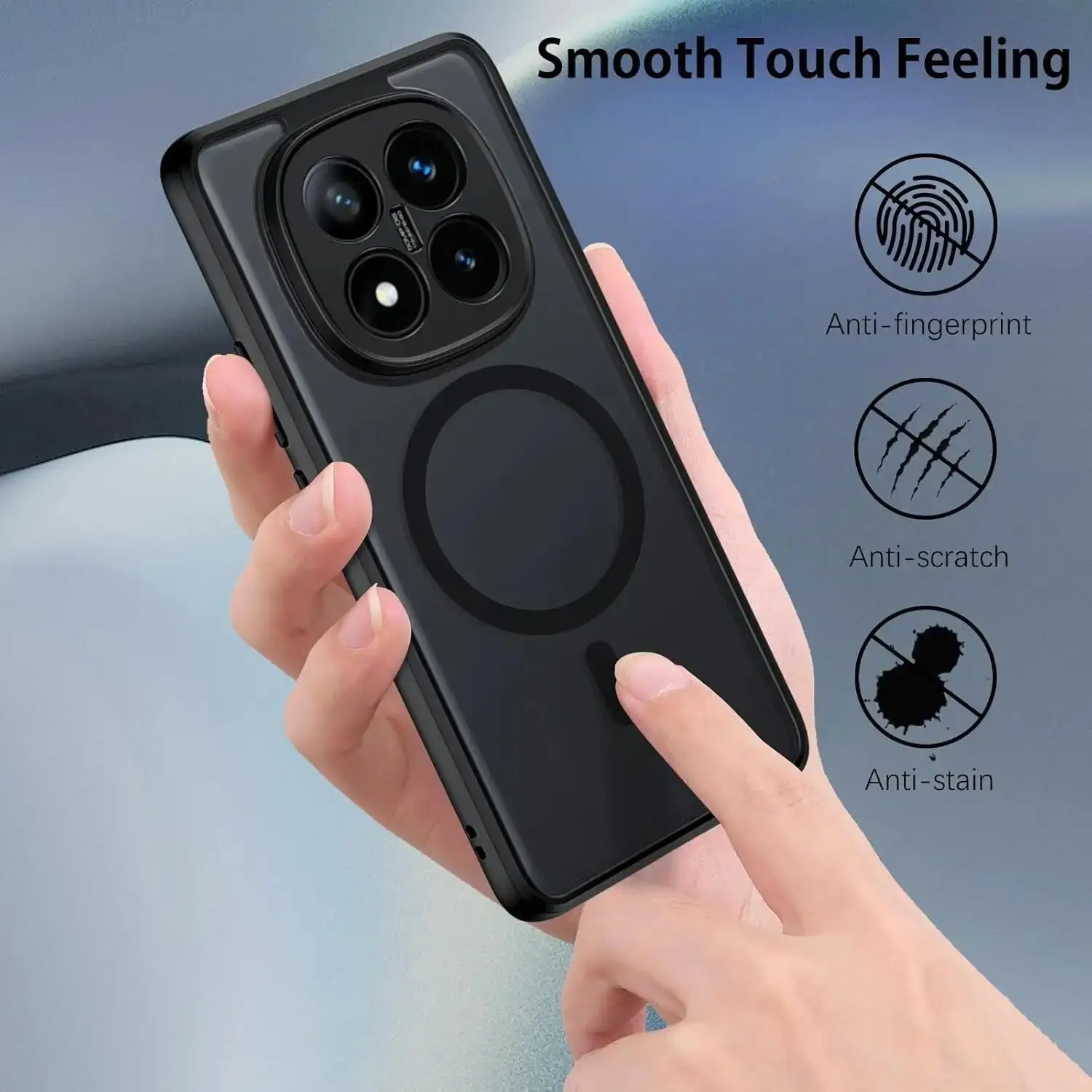 Funda para Magsafe carga inalámbrica cubierta trasera de plástico duro translúcido para Xiaomi Redmi Note 15 Pro Plus 5G - imagen 3