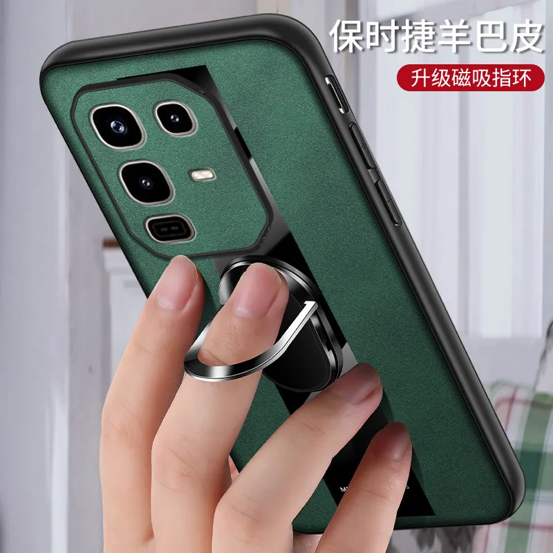 Funda para Infinix Note 50S 50X 50Pro + funda de teléfono con anillo magnético de cuero de piel de cordero de lujo para Infinix Note50 Pro Plus carcasa de silicona - imagen 4