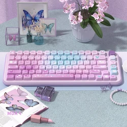 Keycaps PBT 158 púrpura mariposa, perfil MDA, sublimación para MX