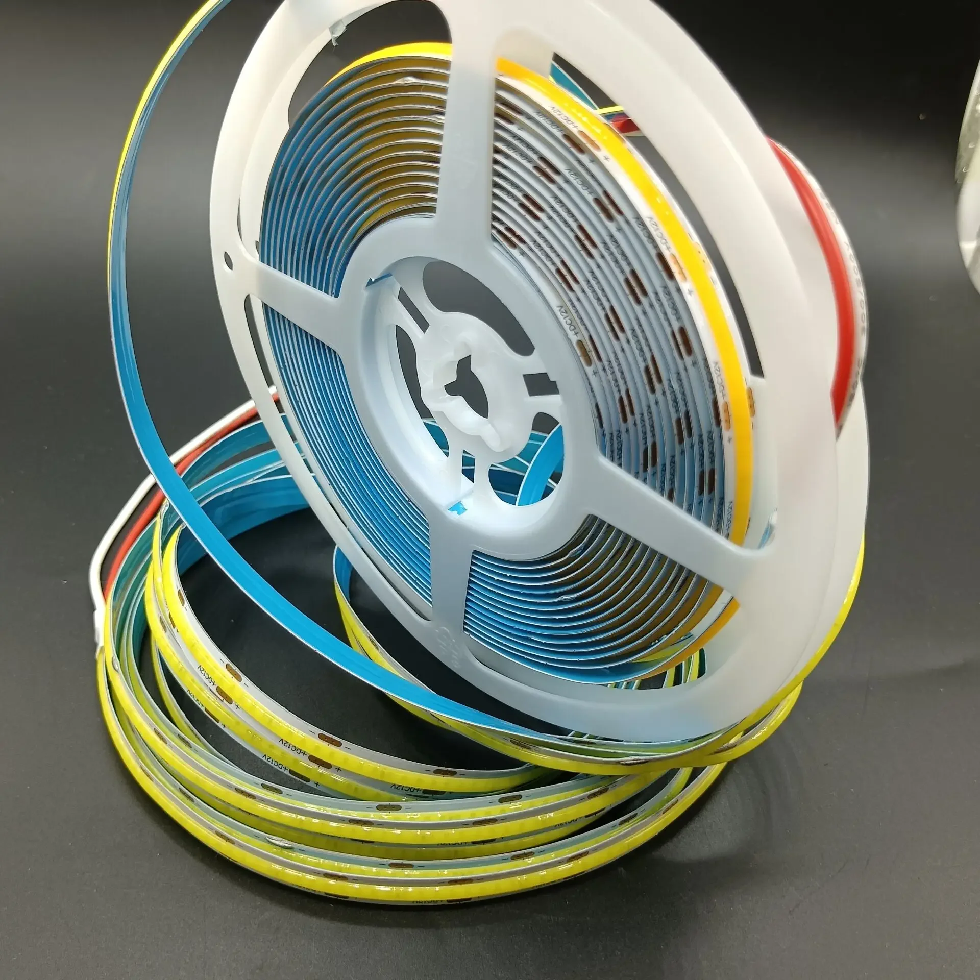 Tira de luces LED COB de 12V y 24V, 384 528 Chips/M, FOB Flexible de alta densidad, rojo, verde, azul, naturaleza cálida, luz lineal regulable blanca fría - imagen 4