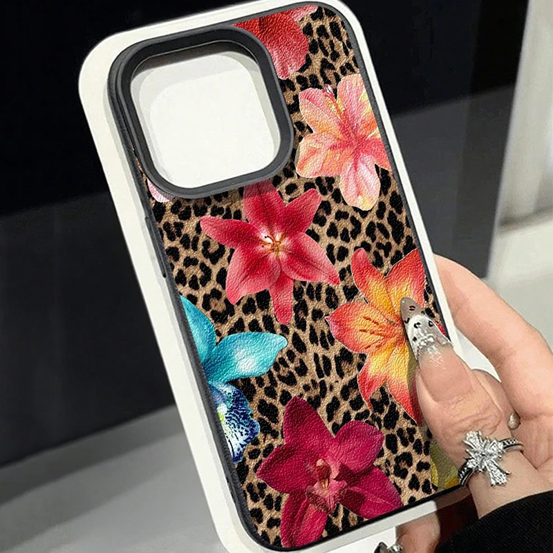 Funda de teléfono suave con estampado de leopardo Floral Retro para Xiaomi Redmi Note 14 Pro Plus 14 13 12 11 10 14C 13C 12C 15C