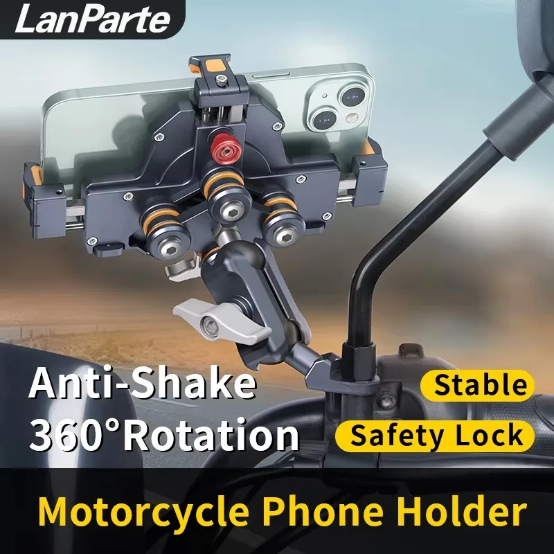 Soporte de teléfono de Metal a prueba de golpes para motocicleta, 4 amortiguadores de vibración, cargador inalámbrico de 15W, carga rápida, soporte para bicicleta y motocicleta - imagen 3