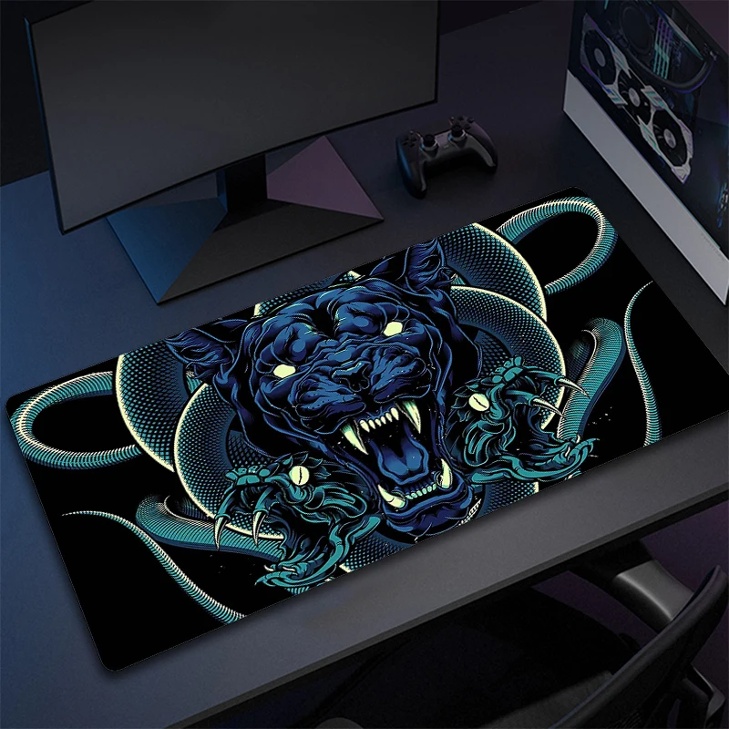 Alfombrilla de ratón de tigre para Gamer XXL, estampado HD, 90x40cm, alfombrilla de escritorio para ordenador para oficina, teclado grande, decoración de escritorio, alfombrilla de ratón para juegos - imagen 4