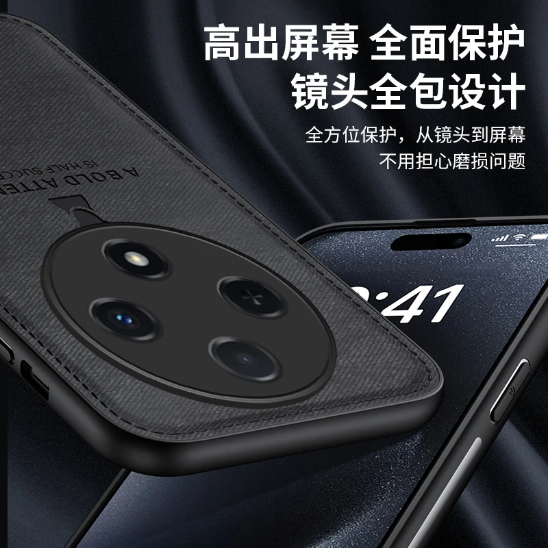 Funda para OPPO Reno 12F, Funda de tela tejida de lujo para OPPO Reno12F, carcasa protectora de silicona para cámara, Funda de parachoques a prueba de golpes - imagen 3