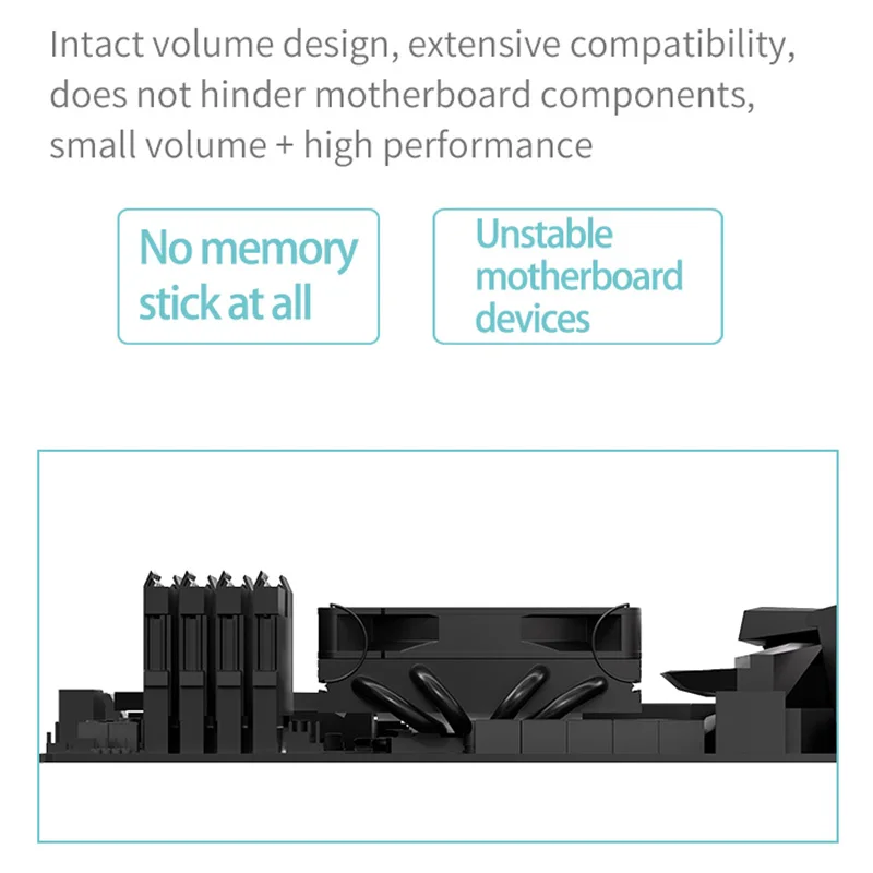 TEUCER-enfriador de CPU de presión baja, 55mm, perfil bajo, 6 tubos de calor, ventilador PWM de 92mm, LGA115x/1200/1700/AM4/AM5 ITX, minicargador de aire - imagen 5