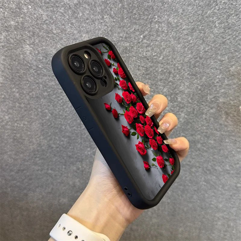 Funda de teléfono suave de silicona con flor de rosa roja para Xiaomi Mi 15 14T 14 13T 13 12 11 Lite 4G NE Poco X6 X5 X3 F5 F6 M6 X7 Pro - imagen 4