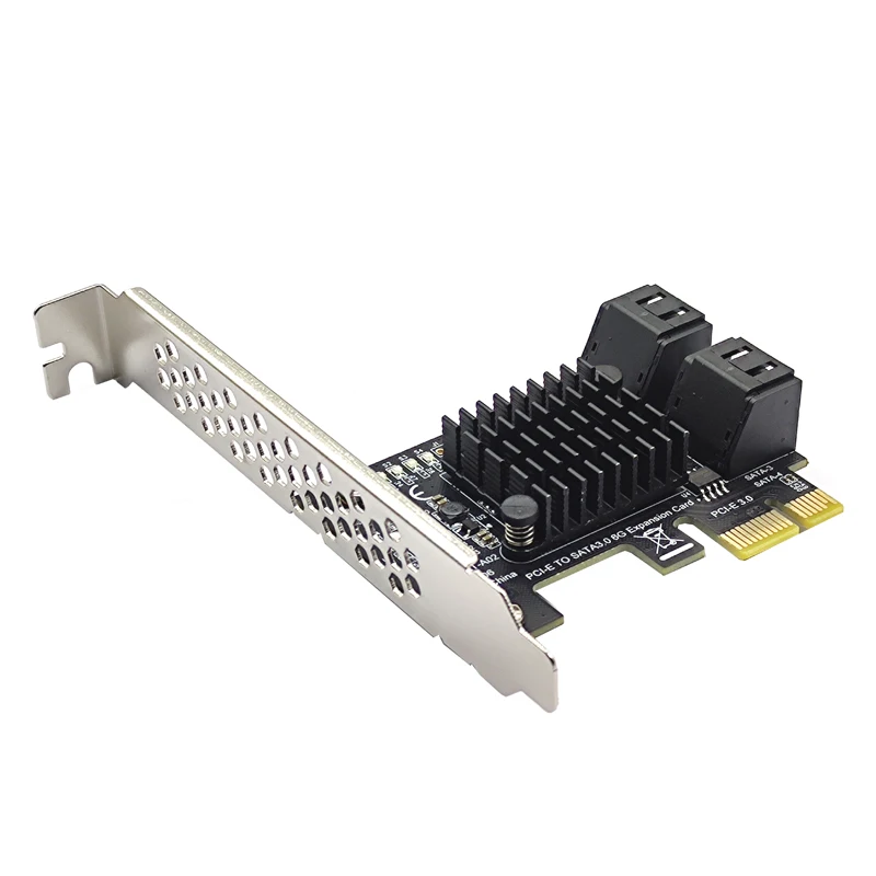 Chi a Mining SATA PCI-E adaptador de 4 puertos SATA 3,0 a PCIe x1 GEN3 tarjeta de expansión SATA 3 III PCI-e PCI Express ASMedia ASM1064 - imagen 3