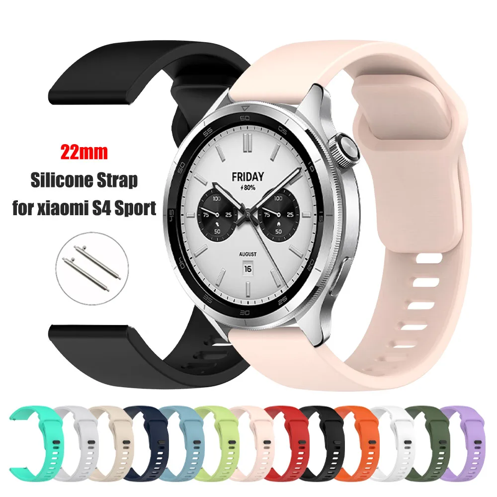Correa de 22mm para Xiaomi S4/S3/S2/S1 Pro correa de silicona suave Redmi Watch 5 Active/5 Lite correa de reloj para HUAWEI Watch 5 pulsera de 46mm