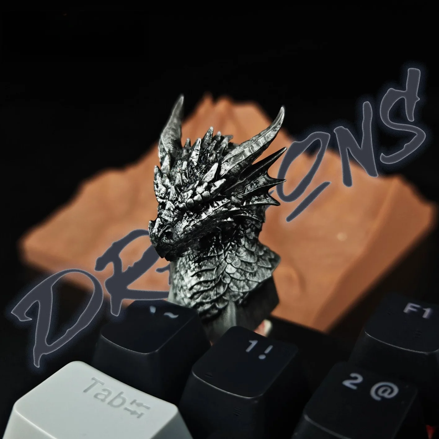 Teclas de dragón plateado/dorado, resina personalizada para juegos, teclas originales hechas a mano DIY personalizadas para teclado mecánico