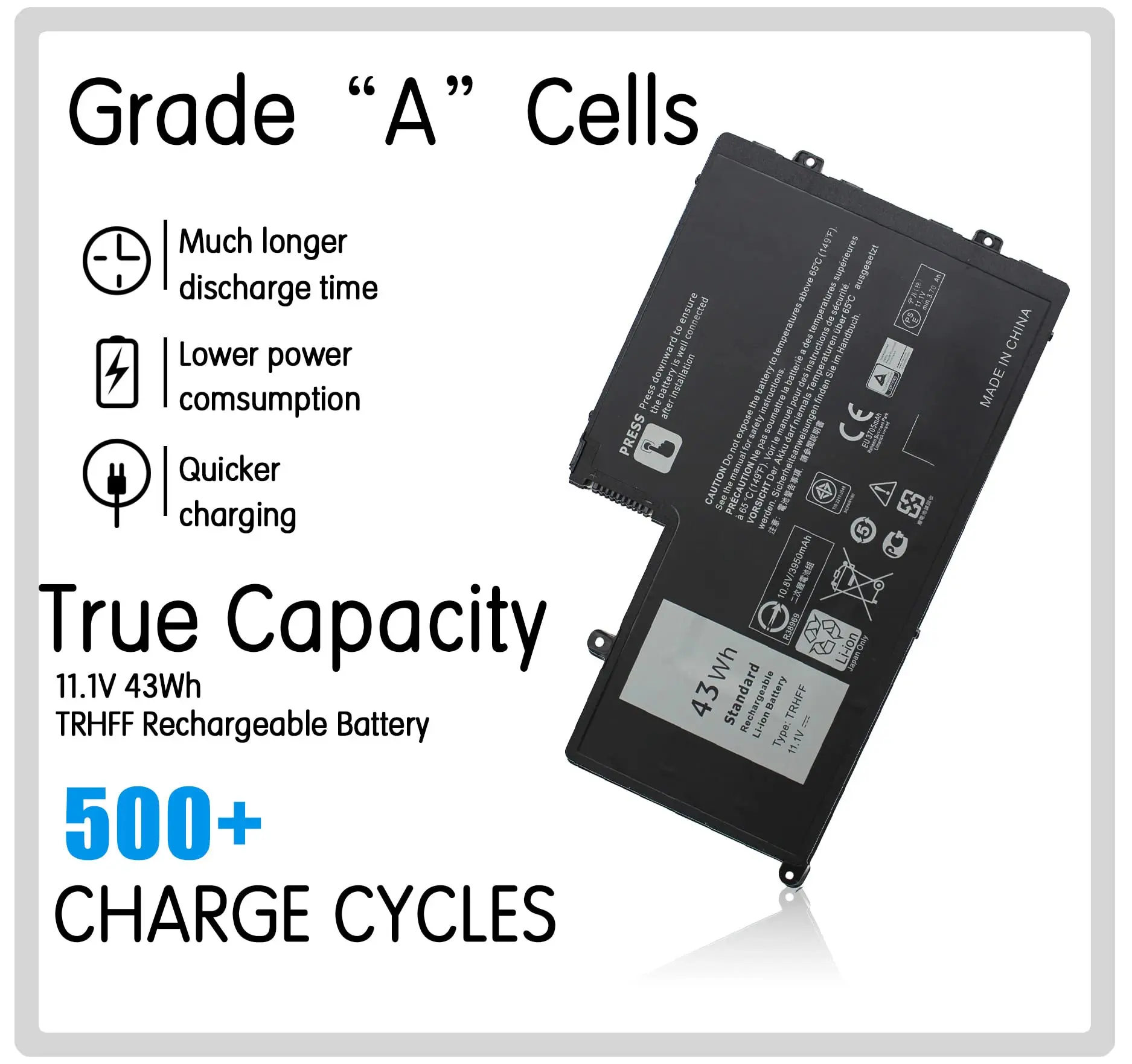 TRHFF P39F P49G 43WH batería del ordenador portátil para Dell Inspiron 15-5547 5547 5548 5545 5542 N5547 N5447 Latitude 14 3450 15 E3450 E3550 - imagen 3
