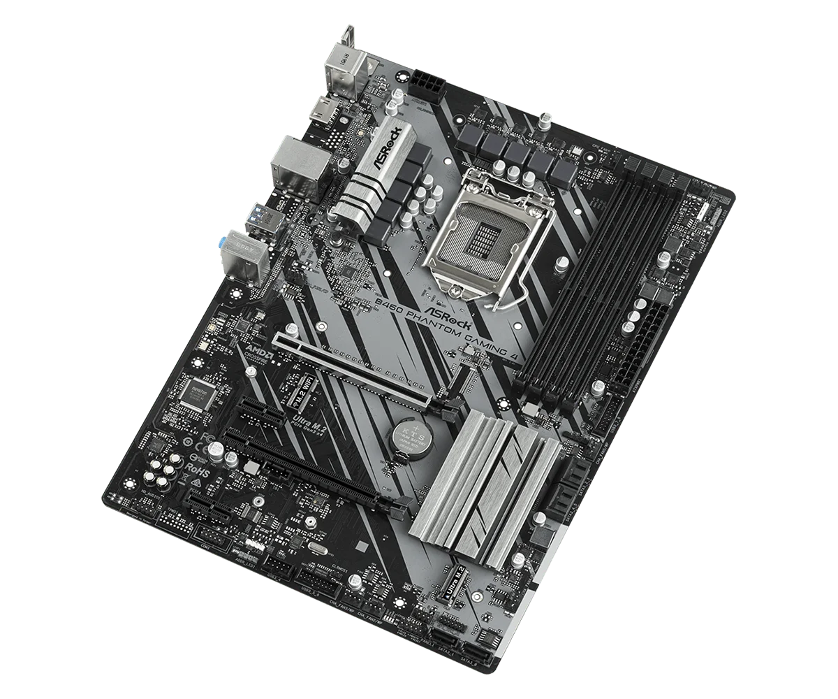 Placa base ASRock B460 Phantom Gaming 4 ATX Intel B460 LGA1200 DDR4 SATA3 M.2 HDMI PS/2 Audio para los decimo procesadores Intel Core - imagen 4