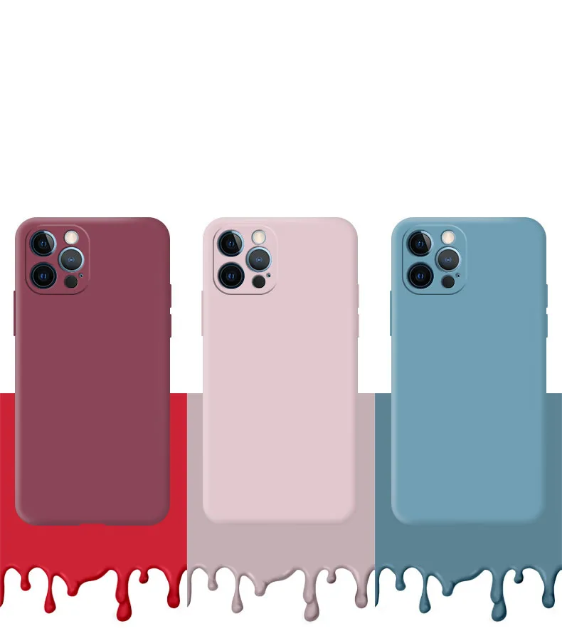 Funda de teléfono colorida de silicona líquida para iPhone 11 12 13 mini 14 15 Pro 7 8 Plus X XR XS Max SE 2020 cubierta trasera suave a prueba de golpes - imagen 4