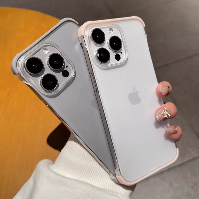 Funda de teléfono transparente mate ultrafina sin marco para iPhone 15Pro 14 13 12 15 Pro Max cubierta trasera translúcida de PC dura a prueba de golpes - imagen 3