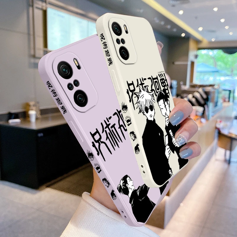 Jujutsu Kaisen Gojo Suguru para Xiaomi Redmi Note 13 12 12Pro 11 11S 11T 10S 10 Pro Plus 5G funda de teléfono con cuerda izquierda líquida - imagen 3