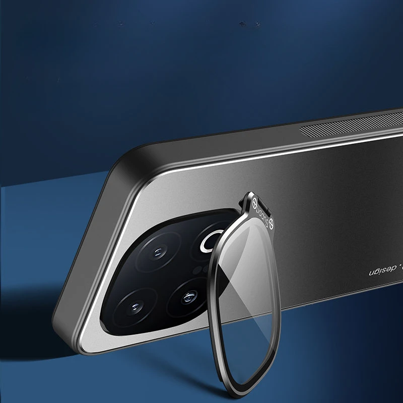 Para VIVO IQOO 13 Funda de lujo mate soporte de lente cubierta para IQOO 13 hoja de hierro magnética parachoques a prueba de golpes IQOO13 Funda - imagen 2