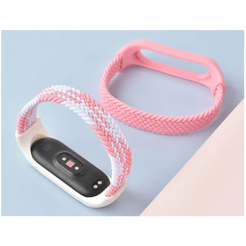 Solo Loop trenzado para correa xiaomi Mi band 7, correa de reloj de nailon, pulsera NFC, reloj inteligente Miband6, cinturón Mi band 7 6 5 4 - imagen 4
