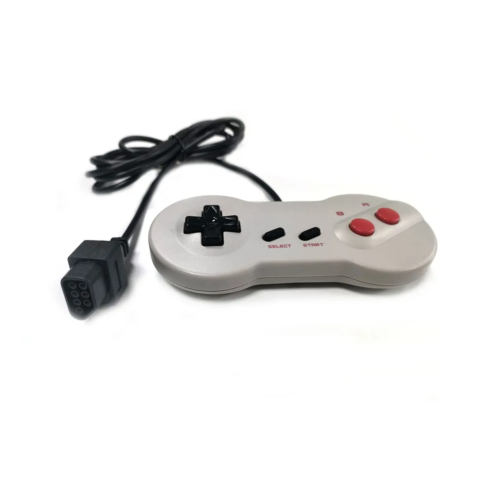 Gamepad con cable de alta calidad para NES, controlador de juego Classic Dogbone de 7 pines, accesorio de juego, Color gris