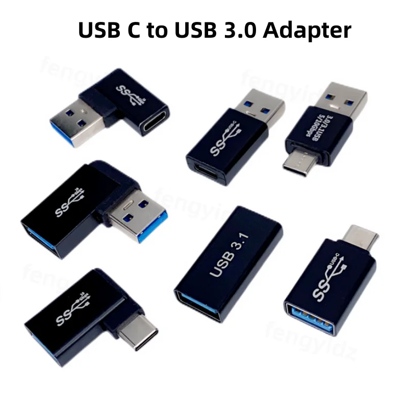 Adaptador OTG USB 3,1 tipo C hembra a USB 3,0 convertidor macho 10Gbps tipo C a USB 3,0 ángulo de 90 grados para conector USB C OTG
