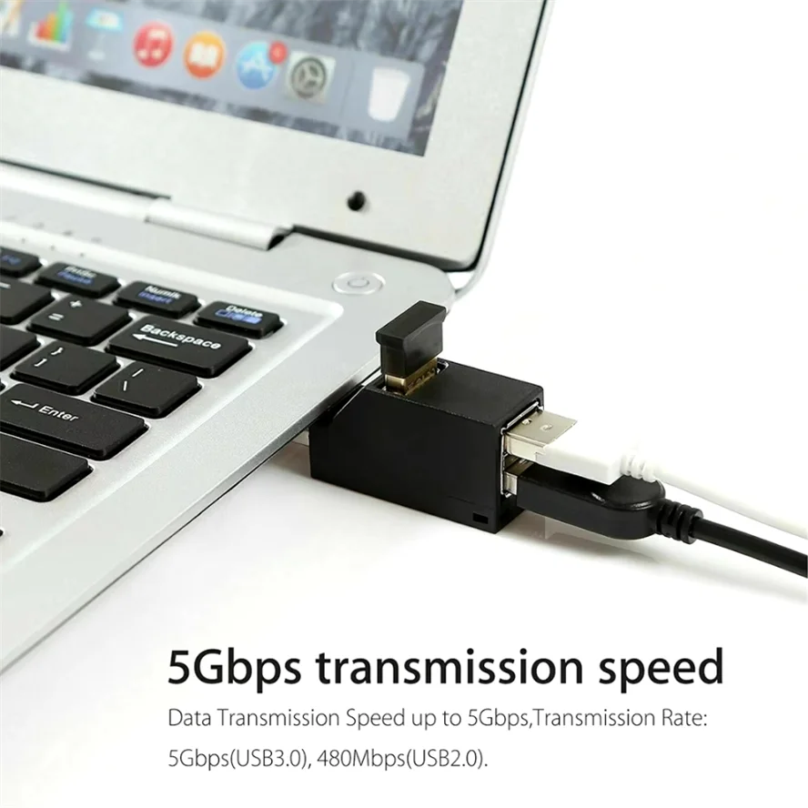 Extensor de adaptador HUB USB 3,0, Mini caja divisora, 3 puertos USB 2,0 de alta velocidad para PC, portátil, lector de tarjetas de disco U, convertidor USB de acoplamiento - imagen 5