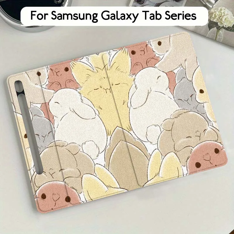 Lindo conejo y cordero de dibujos animados para Samsung Galaxy Tab S7 S8 S9 S10 11 12,4 13,1 FE Plus Lite pulgadas funda para tableta - imagen 2