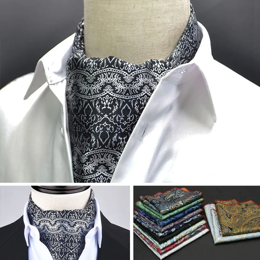 Nuevo Corbata Floral de Cachemira para hombre, corbata Formal de boda, Ascot Scrunch, corbata suave de poliéster para caballero británico, corbata de lujo - imagen 4