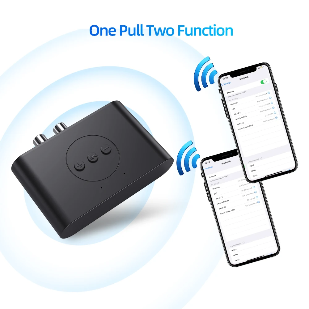 Receptor de Audio Bluetooth 5,0, disco U, NFC, RCA, conector auxiliar de 3,5mm, adaptador inalámbrico de música estéreo, Audio con micrófono para amplificador MP3 de coche - imagen 5