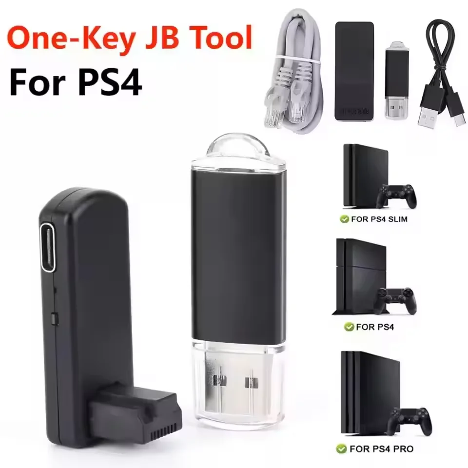 Adaptador USB JB, Kit de herramientas JB de una tecla con Cable tipo C, Dongle USB para PS4/PS4 Pro/PS4 Slim 9,0-11,0, accesorios para juegos del sistema