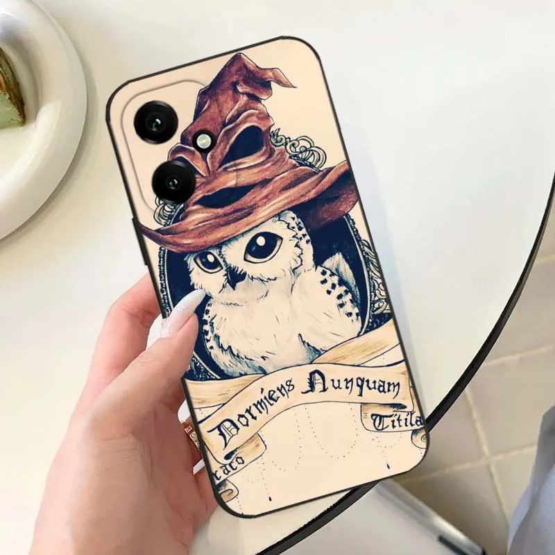 Art Owl Magic para Honor Magic4 3 400 300 200 100 90 Ultra GT Lite Pro Plus Power 5G funda de teléfono negra - imagen 2