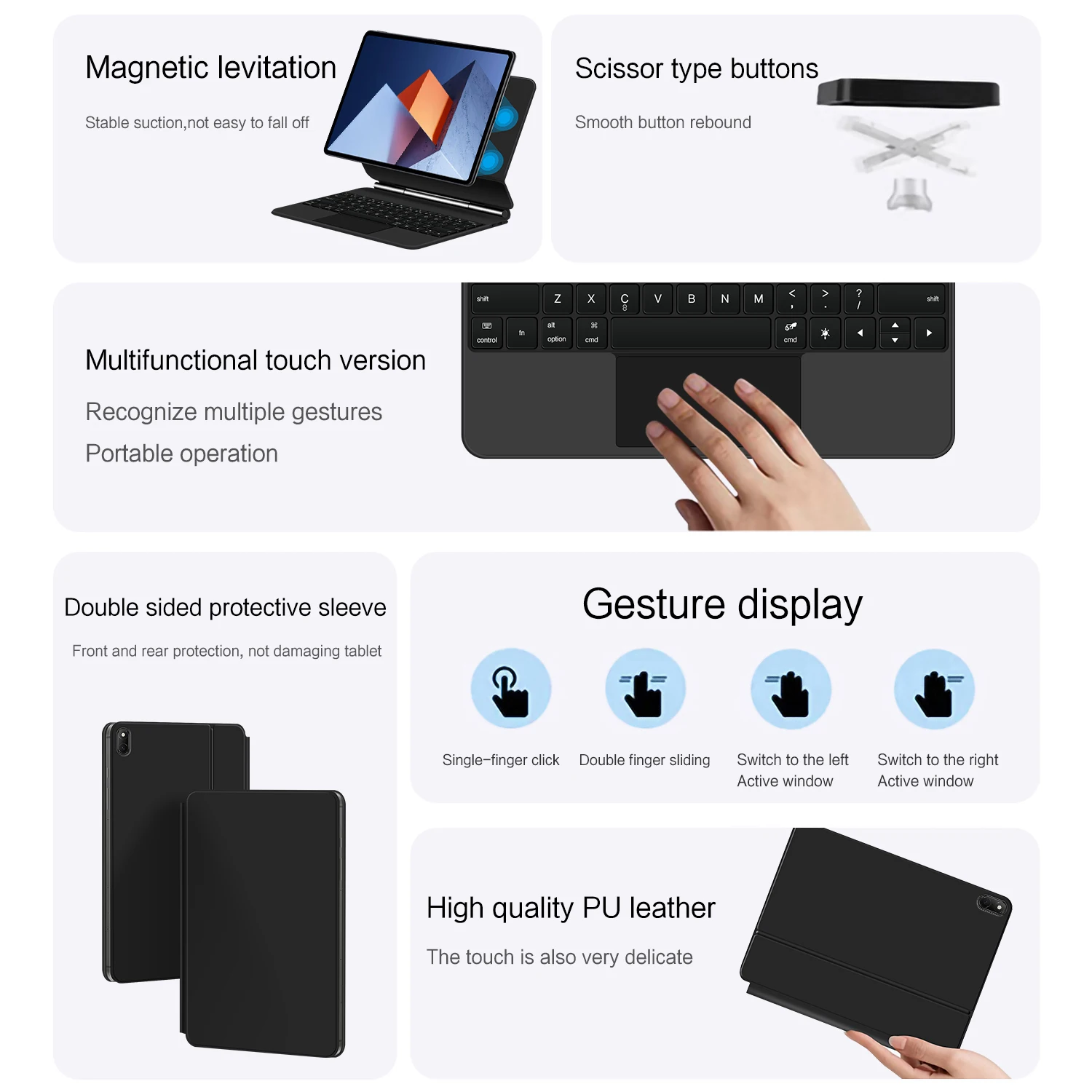 Ajuyu-teclado mágico Folio para Huawei MateBook E, 2022 pulgadas, DRC-W58, W38, W56, W76, funda magnética inteligente - imagen 4