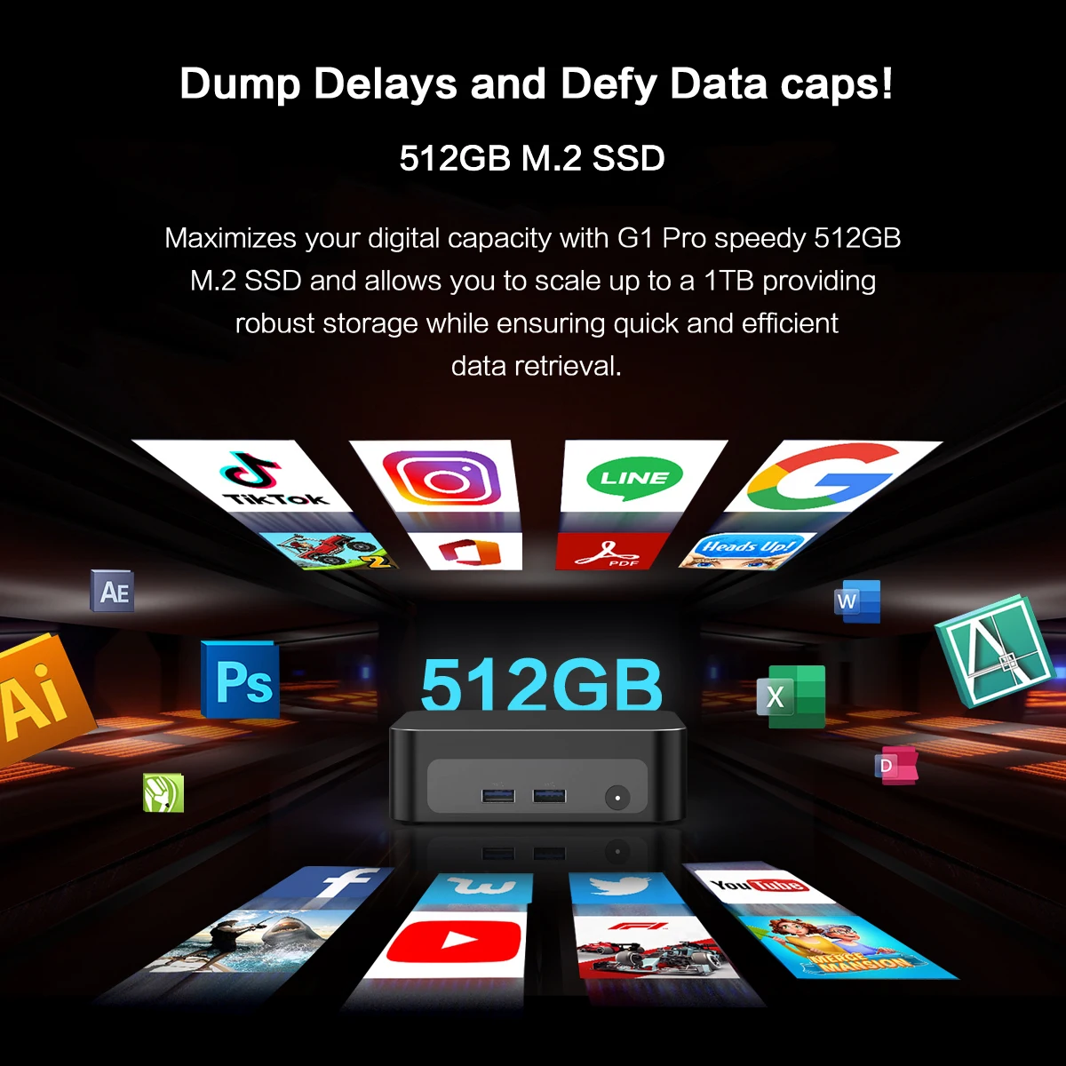 MLLSE G1 Pro Mini PC AMD Ryzen7 5700U DDR4 16GB RAM 512GB SSD WiFi6 BT5.2 Windows 11 Pro Mini computadora de escritorio trabajo de juegos - imagen 4