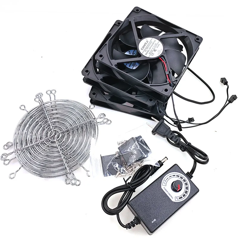 Juego de 3 ventiladores de 360x120x25mm, 12V, sistema de refrigeración con adaptador, 2700RPM, 0.3A - imagen 3