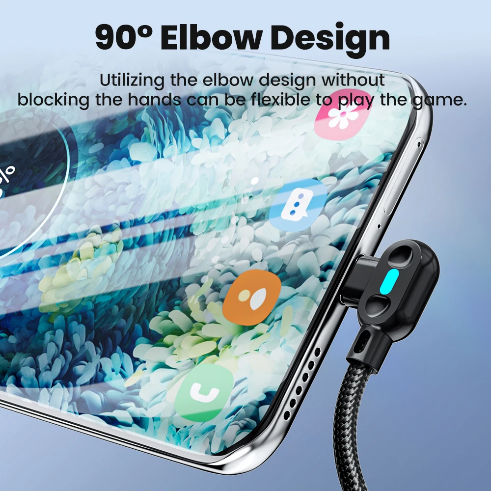 Olaf 0.25M 1M 2M Cable de carga rápida 100W Tipo C Cable corto 90 °   Codo doble para banco de energía Huawei Xiaomi Cable USB A a USB C - imagen 2