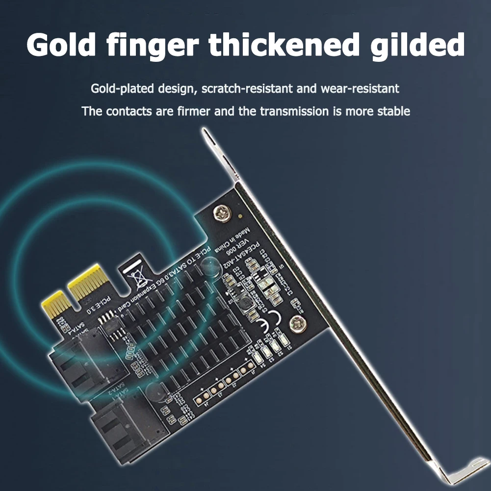 Tarjeta de expansión SATA III PCIe de 4 puertos, adaptador SSD de 6Gbps, PCI-e, PCI Express x1, placa controladora, convertidor de adaptador de tarjeta de expansión - imagen 3