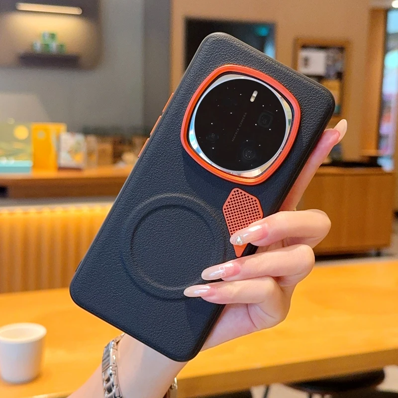 Funda para Honor Magic 7 6 GT Pro, cubierta magnética de cuero similar a la piel, cubierta de disipación de calor para Huawei Honor Magic7 Lite X9C - imagen 2