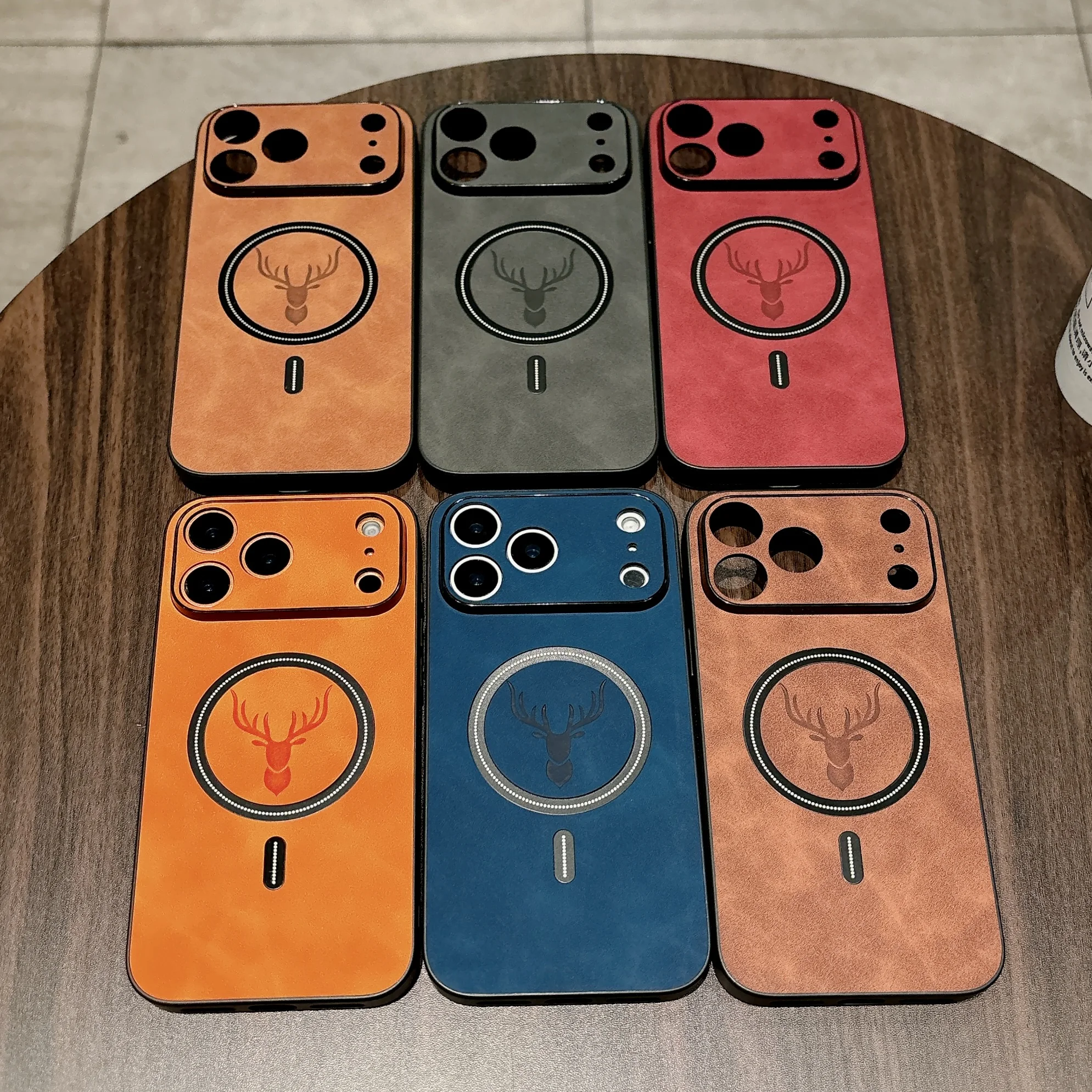 Funda de cuero magnética con ciervo 3D para iPhone 17 Pro Max 17 Pro Air, Funda de cuero PU Mag-Safe, protección completa para cámara, Fundas suaves - imagen 4