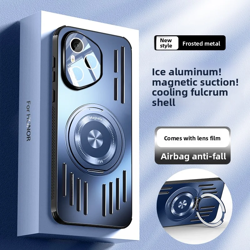 Para Huawei Honor 400 Pro funda de Metal duro disipación de calor anillo magnético soporte cubierta trasera protectora para Honor400 400 Pro Shell