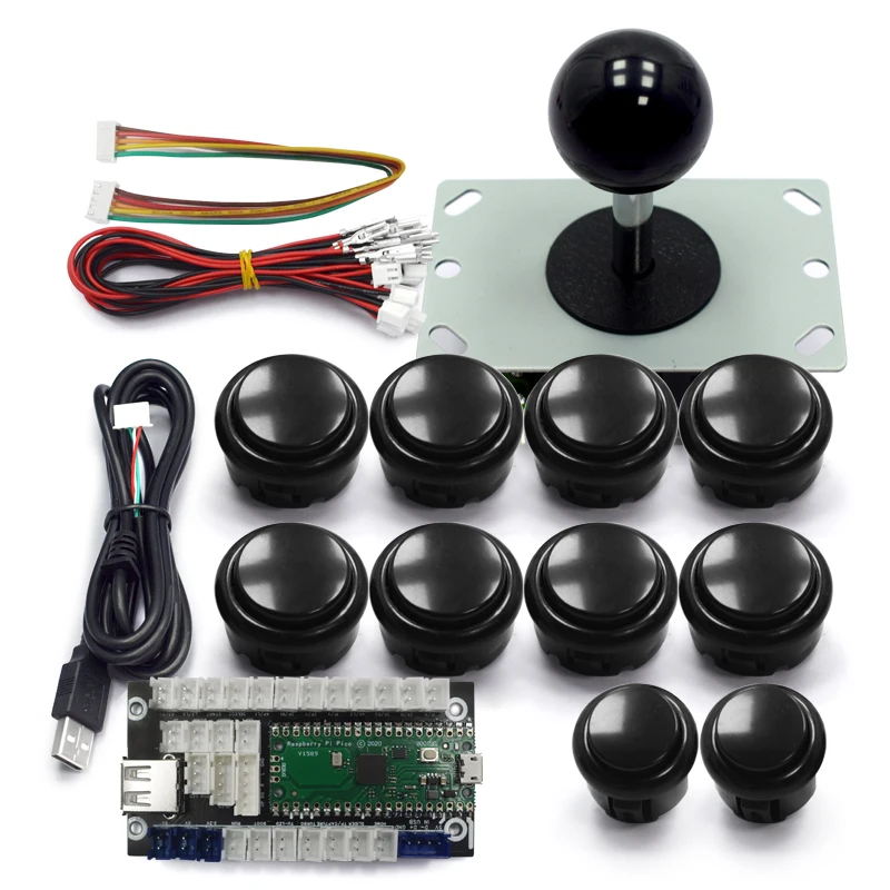 Copia Sanwa juego de salón recreativo Diy Kit 8 vías Joystick botones placa Usb soporte PC 360 interruptor Raspberry Pi PC Android PS3 PS4