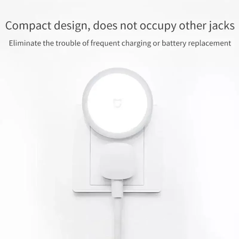 Xiaomi-luz nocturna para mesita de noche, Mini Sensor de luz con Control, enchufe estadounidense, lámpara de luz nocturna para pasillo Mijia, dormitorio, WC - imagen 2