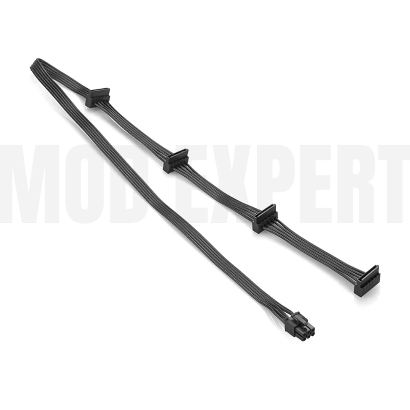 Cable de alimentación HDD SSD en ángulo macho SATA de 6 pines a 4x para Seasonic PRIME 1000W, 850W, 750W, 650W de potencia Modular de titanio, 50+15+15+15CM - imagen 5