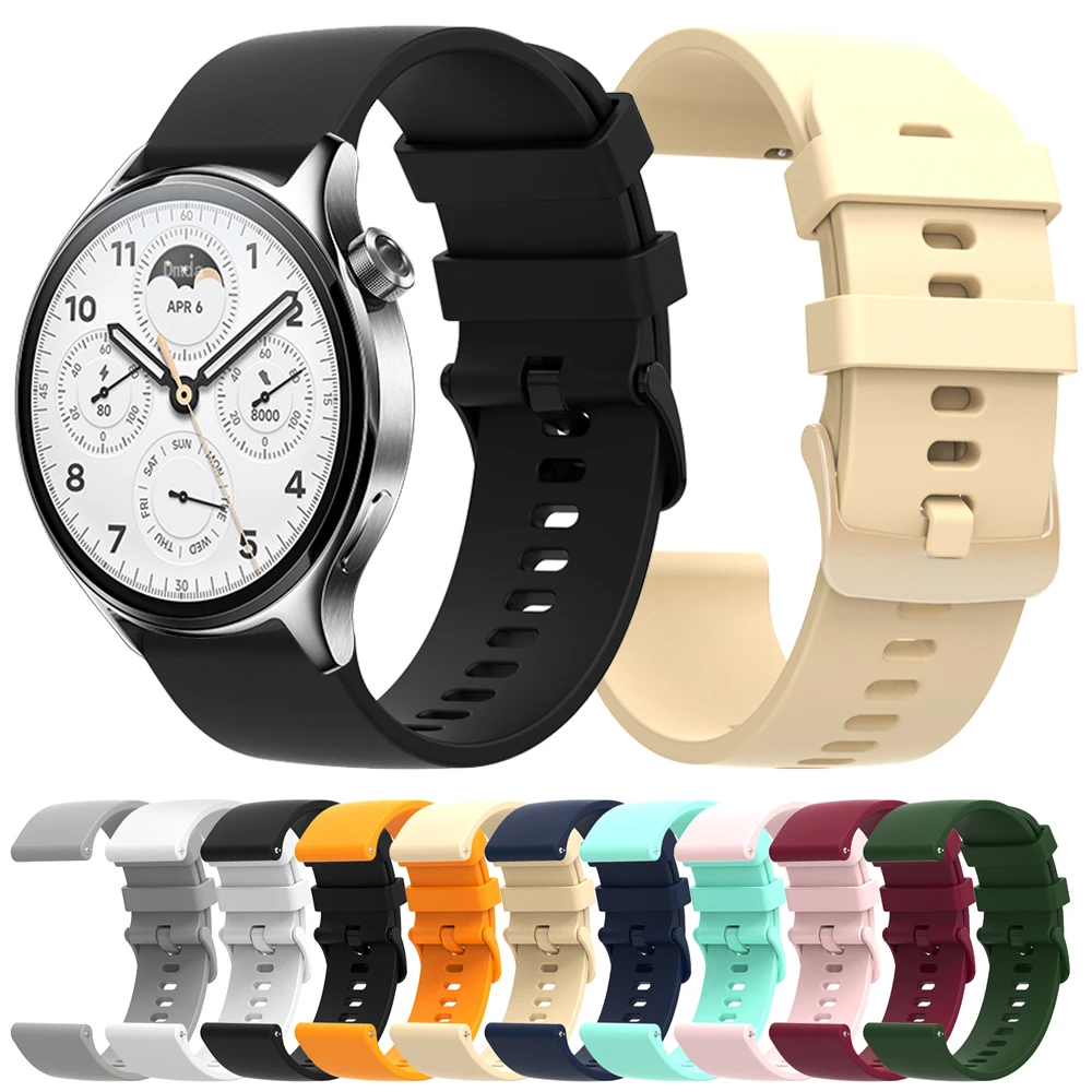 Correa de silicona deportiva para Xiaomi Watch, banda de Color 2 para Xiaomi Mi Watch S2 S1 Pro, repuesto de pulsera suave y transpirable de 20mm y 22mm