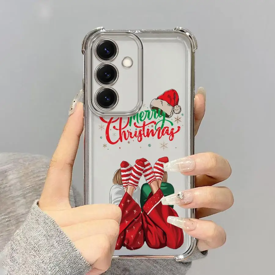 Funda de teléfono para Samsung Galaxy A26 A25 A21s A52 A17 A24 A35 A36 A16 A13 A33 A15 funda suave regalo de Feliz Navidad - imagen 2
