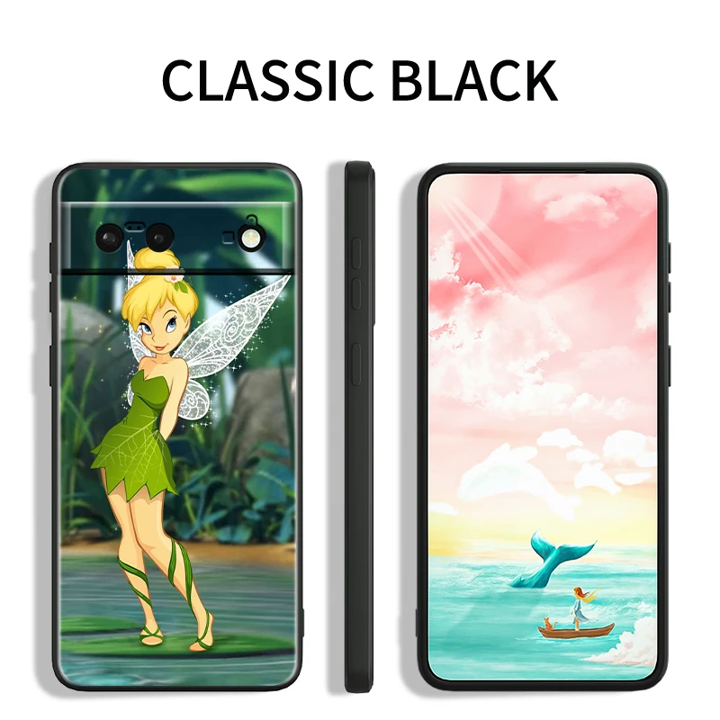 Funda de teléfono blanda de silicona negra a prueba de golpes, carcasa Tinker Bell, diseño de Disney para Google Pixel 9, 8, 7A, 7, 6A, 6, 5A, 5, 4, 4A, XL, 5G - imagen 4
