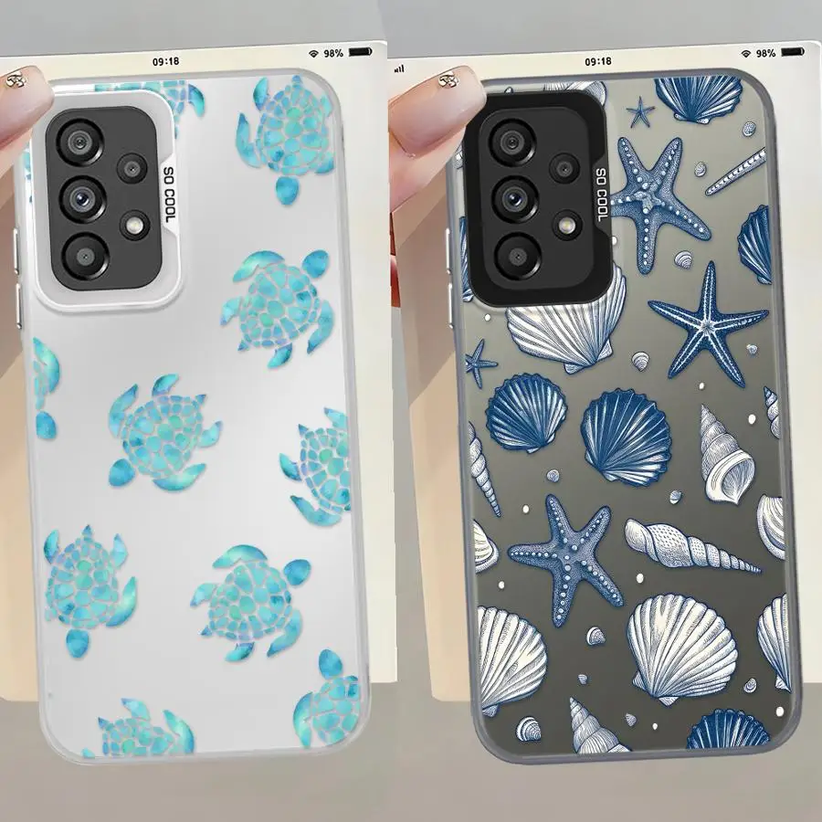 Funda trasera de teléfono para Samsung Galaxy A04e A03 A50 A11 A13 A20s A06 A16 A02 A15 A12 A14 Conch Starfish