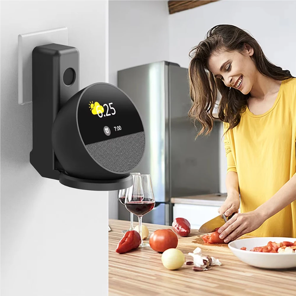 Soporte de pared para Echo Spot (versión 24) con almacenamiento de cables, estuche rígido de Material ABS, soporte de montaje en pared para Echo Spot - imagen 3