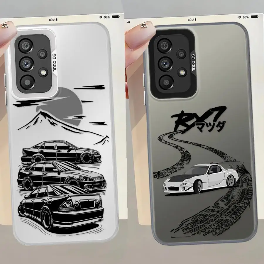 Funda para Samsung Galaxy A11 A06 A13 A20s A16 A02 A15 A14 A04e A03 A12 A50 funda trasera para teléfono coche de deriva japonés