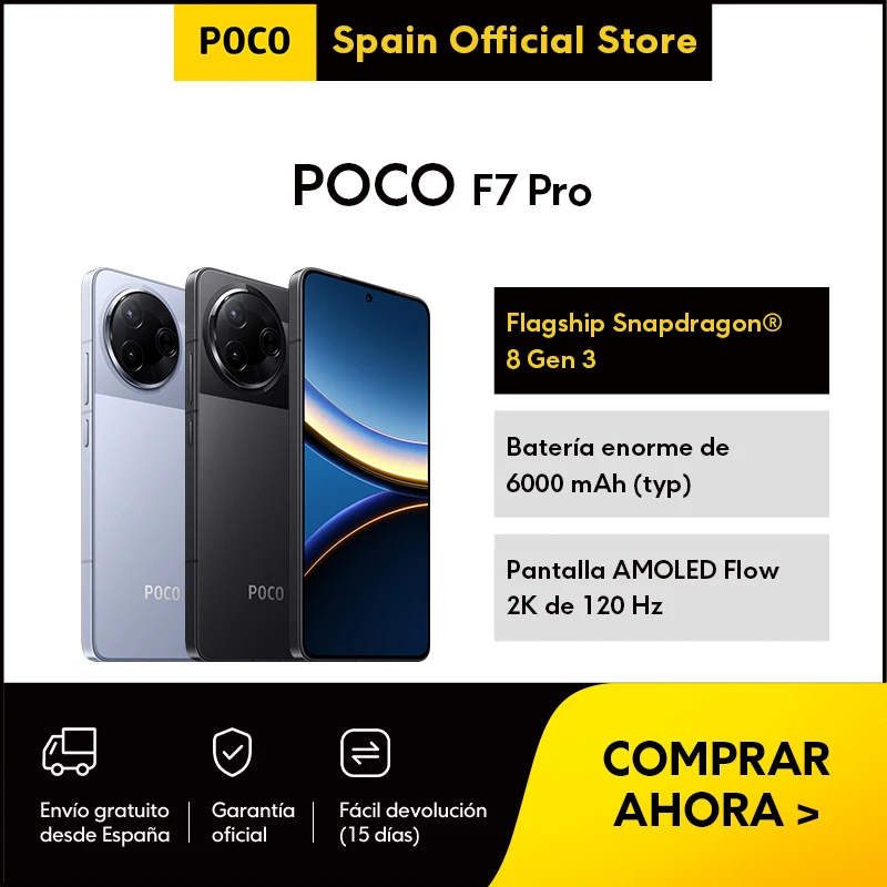 Oficial | Xiaomi | POCO | POCO F7 PRO, PRECIO ANTICIPADO Y REGALO LIMITADO, Flagship Snapdragon® 8 Gen 3, Batería enorme de 6000 mAh (typ), Pantalla AMOLED Flow 2K de 120 Hz