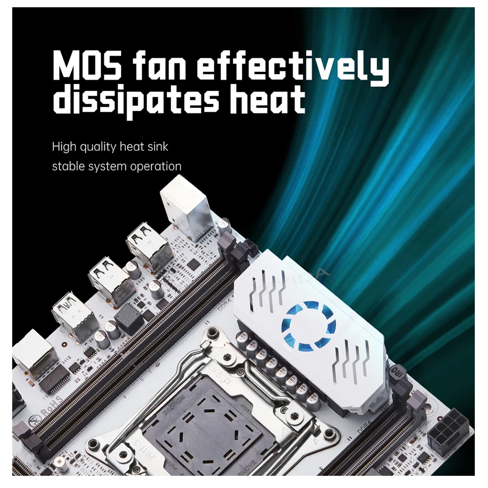 QIYIDA X99 juego de placa base LGA 2011-3 kit combo Xeon E5 2640 V4 CPU DDR4 8GBx2PCS = 16GB NVME NGFF M.2 SATA3.0 USB3.0 X99 C612chip - imagen 3