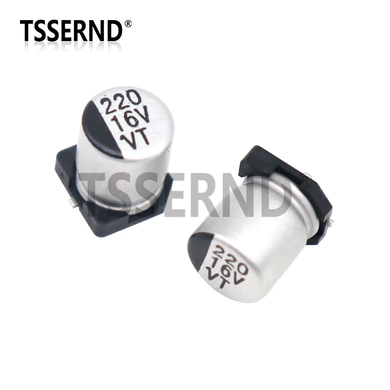 Kit surtido de condensadores electrolíticos de aluminio SMD, 1uF-130 uF, 13 valores x 10 unidades = 220 Unidades, juego de muestras de capacitancia, 130 unidades por lote - imagen 4