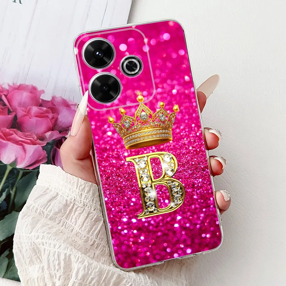 Para Xiaomi Redmi 13 funda nuevas letras cubierta 6,79 ''funda de teléfono de TPU suave de silicona transparente para Xiaomi Redmi 13 Redmi13 bolsas de cubierta trasera - imagen 2