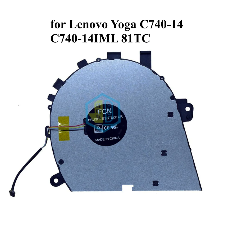 Ventilador de refrigeración para ordenador portátil de 14 pulgadas para Lenovo Yoga C740 81TC Series C740-14IML ventilador enfriador de CPU radiador AT1FG001VV0 DFS 2001054 A0T FLMT - imagen 5